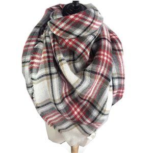NWT Oversized Tartan Plaid Cashmere Blanket Scarf.